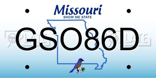 GSO86D Missouri License Plate