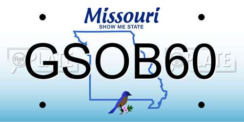 GSOB60 Missouri License Plate
