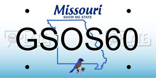 GSOS60 Missouri License Plate