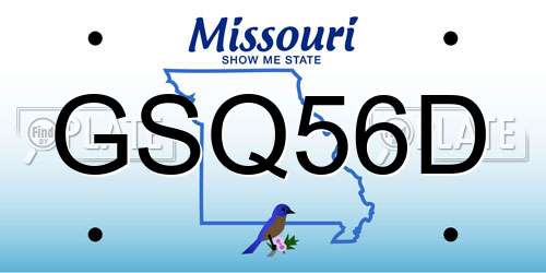 GSQ56D Missouri License Plate