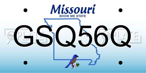 GSQ56Q Missouri License Plate