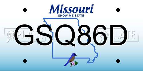 GSQ86D Missouri License Plate