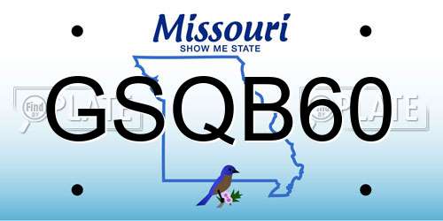GSQB60 Missouri License Plate
