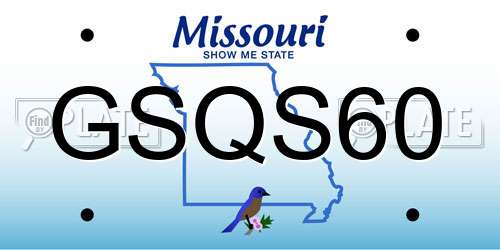 GSQS60 Missouri License Plate
