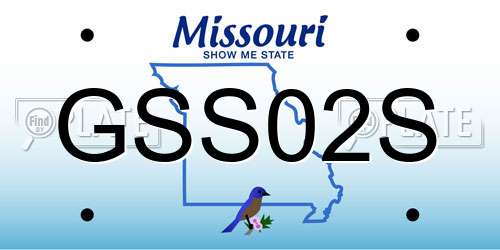 GSS02S Missouri License Plate