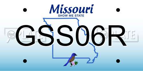 GSS06R Missouri License Plate