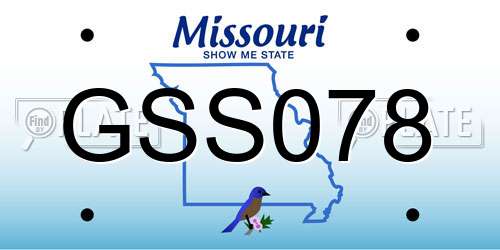 GSS078 Missouri License Plate