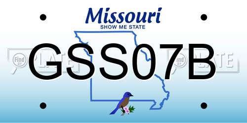 GSS07B Missouri License Plate
