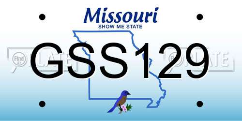 GSS129 Missouri License Plate