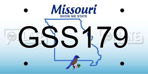 GSS179 Missouri License Plate