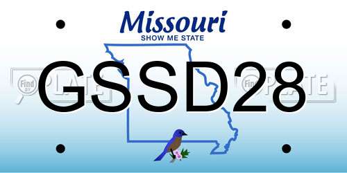 GSSD28 Missouri License Plate