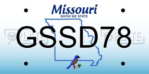 GSSD78 Missouri License Plate