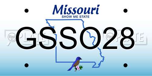 GSSO28 Missouri License Plate