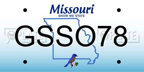 GSSO78 Missouri License Plate
