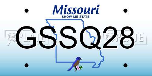 GSSQ28 Missouri License Plate
