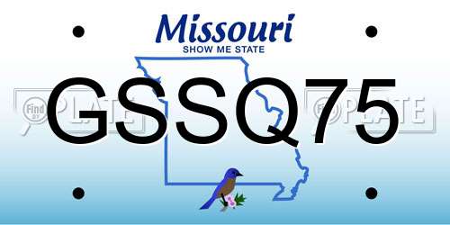 GSSQ75 Missouri License Plate