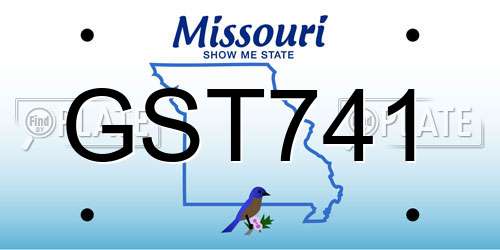 GST741 Missouri License Plate
