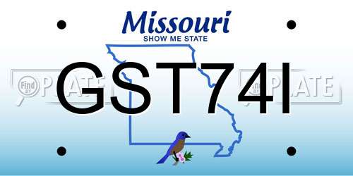GST74I Missouri License Plate