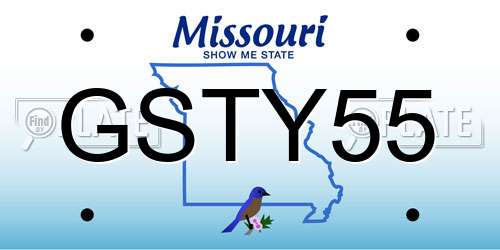 GSTY55 Missouri License Plate