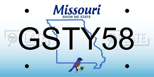 GSTY58 Missouri License Plate