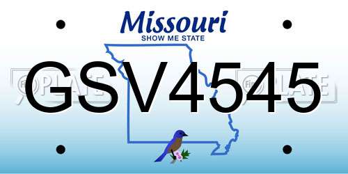 GSV4545 Missouri License Plate
