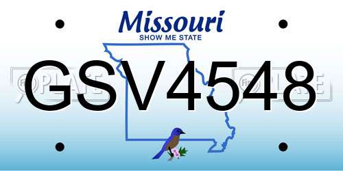 GSV4548 Missouri License Plate