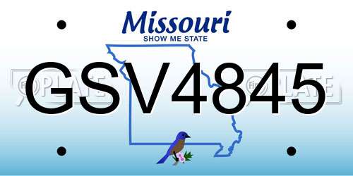GSV4845 Missouri License Plate