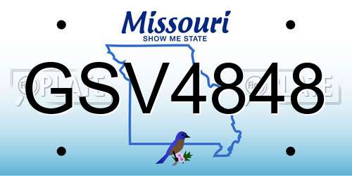 GSV4848 Missouri License Plate