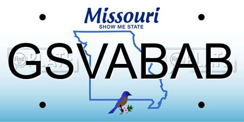 GSVABAB Missouri License Plate