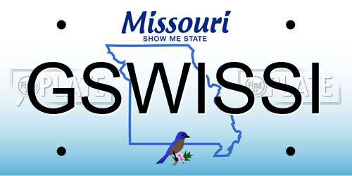 GSWISSI Missouri License Plate