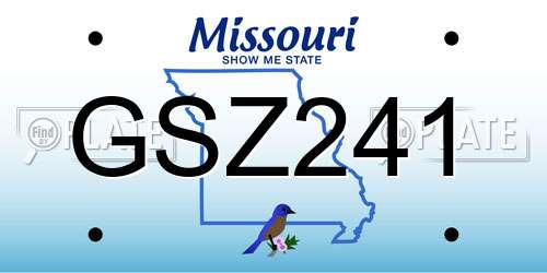 GSZ241 Missouri License Plate