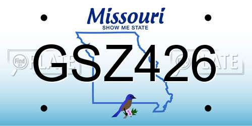 GSZ426 Missouri License Plate