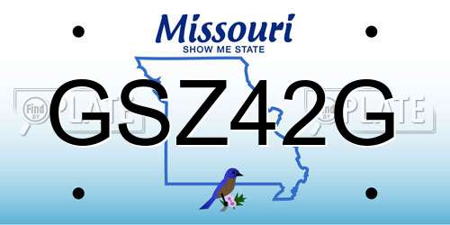 GSZ42G Missouri License Plate
