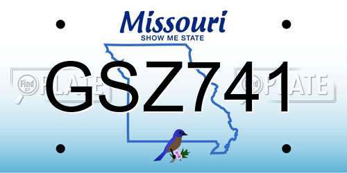 GSZ741 Missouri License Plate