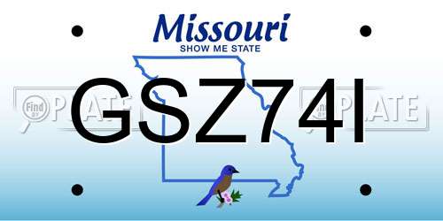 GSZ74I Missouri License Plate