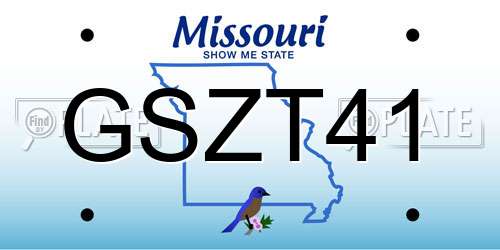 GSZT41 Missouri License Plate