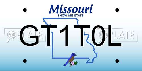 GT1T0L Missouri License Plate