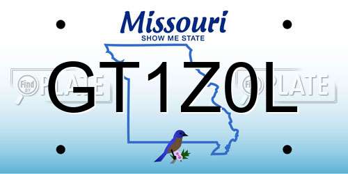 GT1Z0L Missouri License Plate