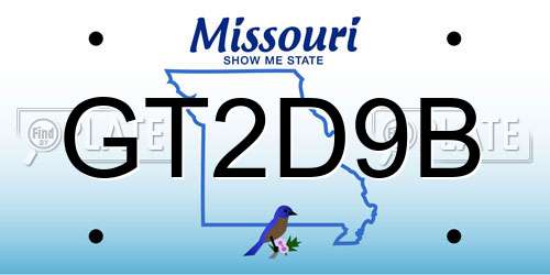 GT2D9B Missouri License Plate