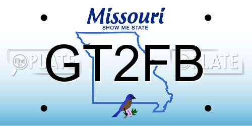 GT2FB Missouri License Plate