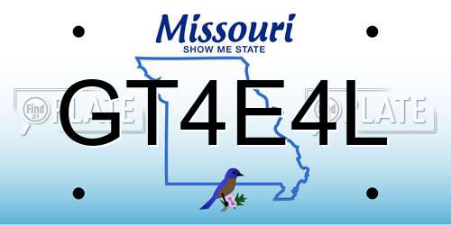 GT4E4L Missouri License Plate