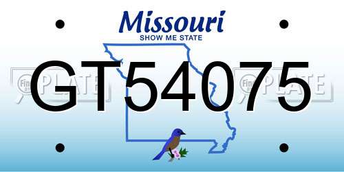 GT54075 Missouri License Plate