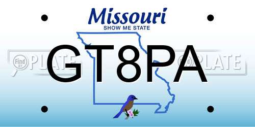 GT8PA Missouri License Plate