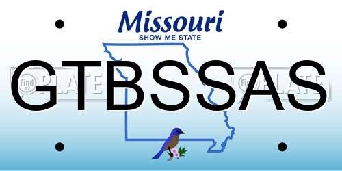 GTBSSAS Missouri License Plate