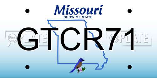 GTCR71 Missouri License Plate