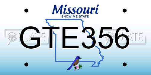 GTE356 Missouri License Plate