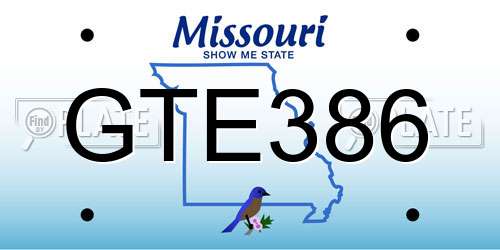 GTE386 Missouri License Plate