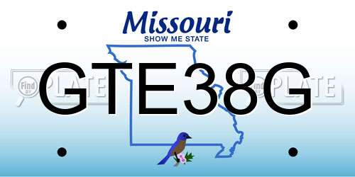 GTE38G Missouri License Plate