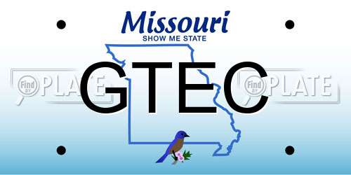 GTEC Missouri License Plate