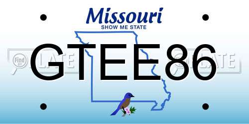 GTEE86 Missouri License Plate